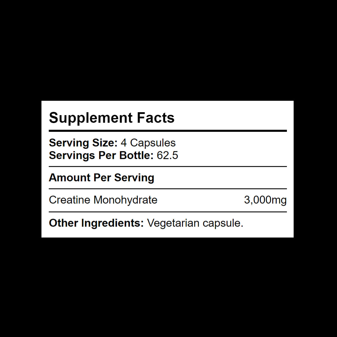 Creatine capsule/tablet supplement