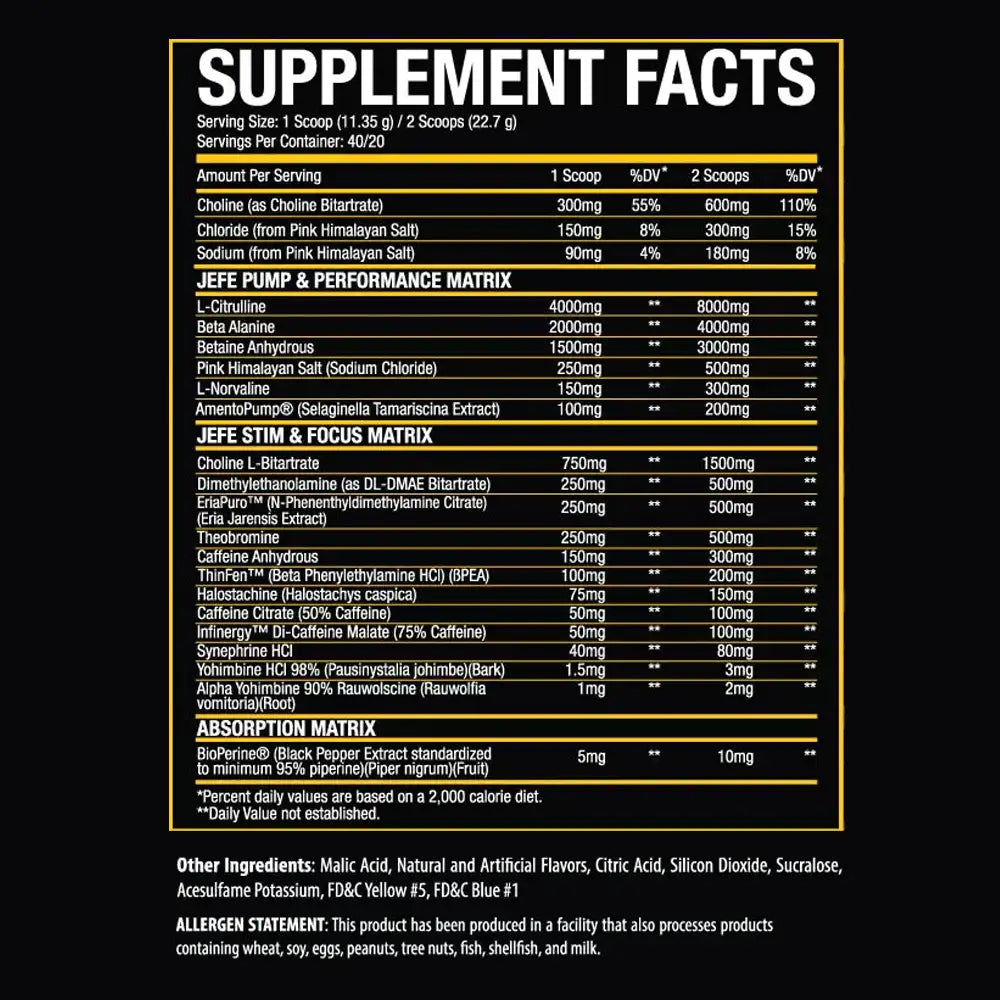 El Jefe Pre Workout V2