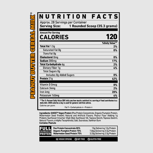 Ghost Vegan Protein Nutrition
