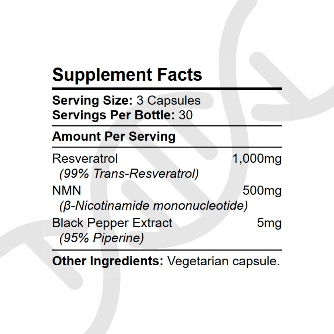 1000mg Resveratrol & 500mg NMN