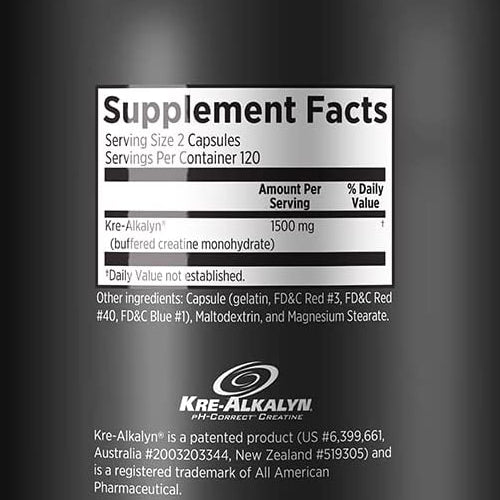 Creatine Kre Alkalyn Capsules Nutrition