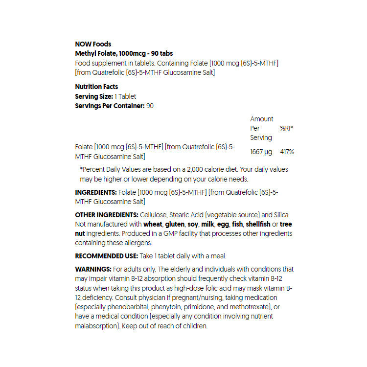 Methyl Folate - 90x 1,000mcg