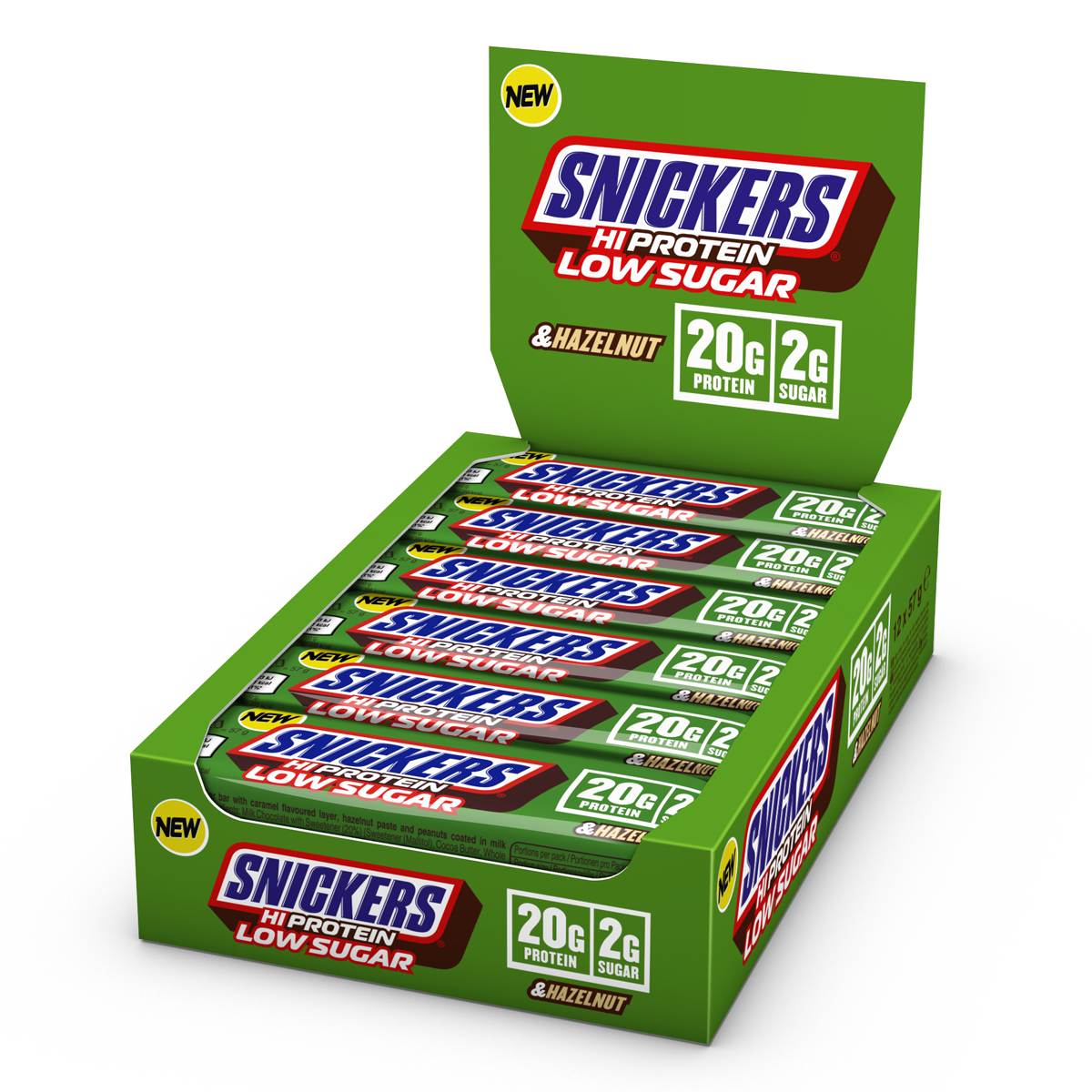 Snickers Hi Protein Low Sugar Bars - 12x 57g