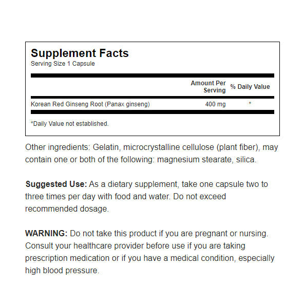 Korean Red Ginseng Root - Full Spectrum