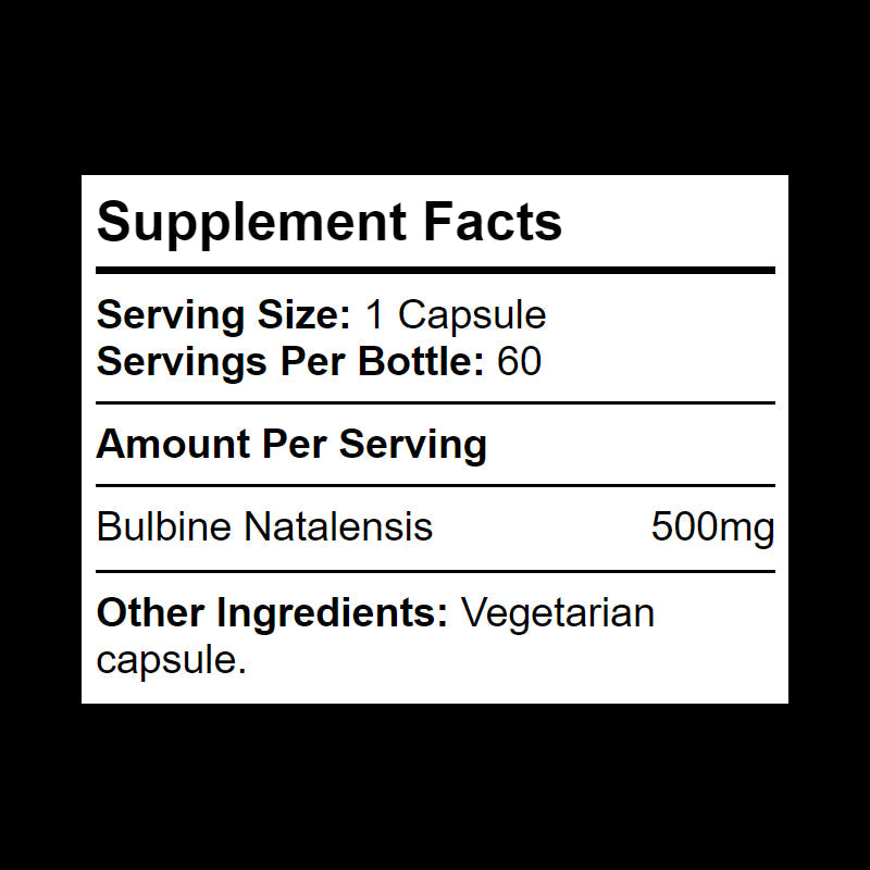 500mg Bulbine Natalensis per capsule