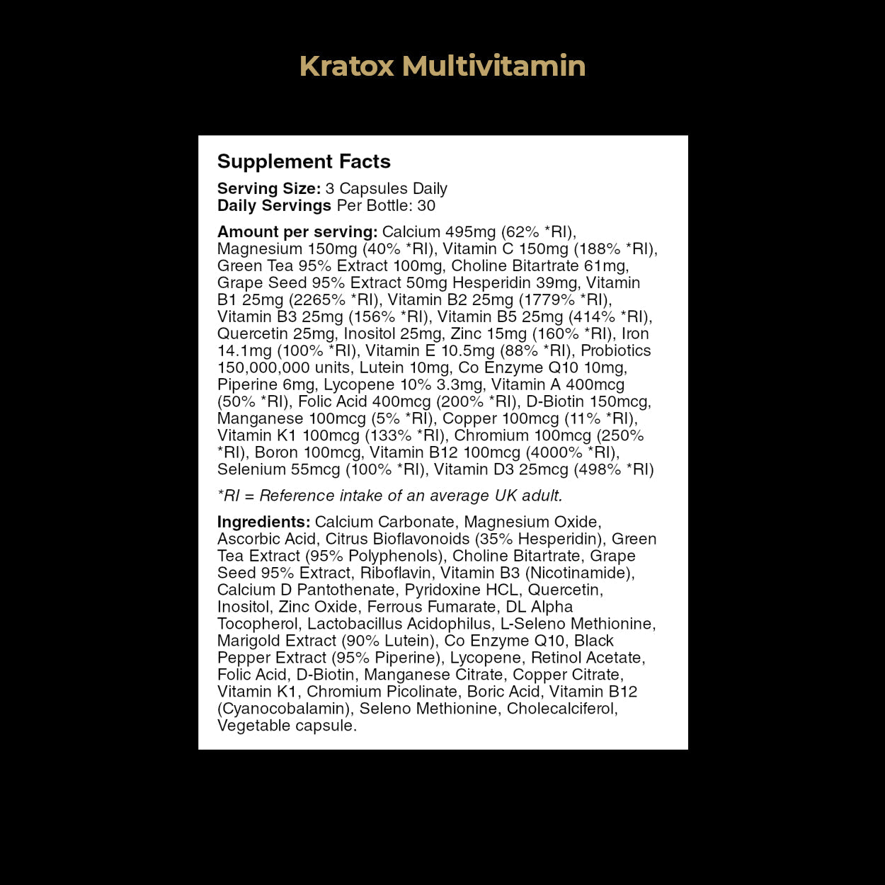 Multi-vitamin supplement