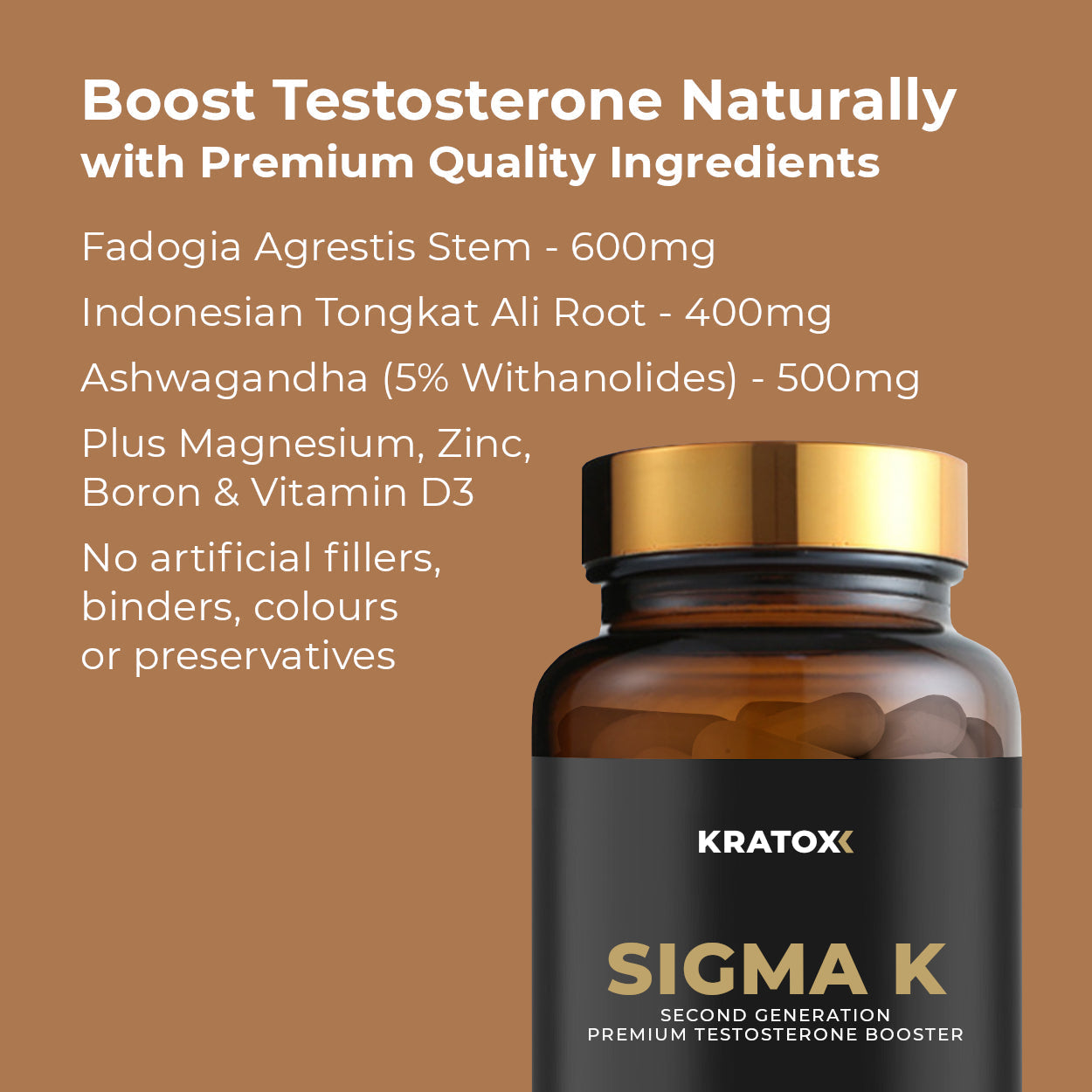 Sigma K: Fadogia Agrestis, Indonesian Tongkat Ali, Ashwagandha & more