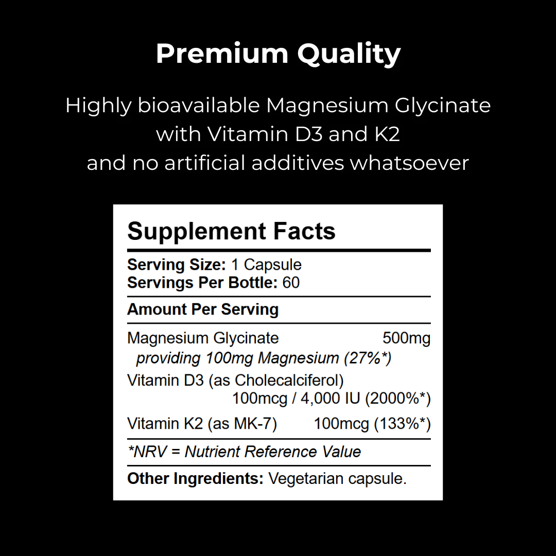 Mag D - Magnesium Glycinate, Vitamin D3 and K2
