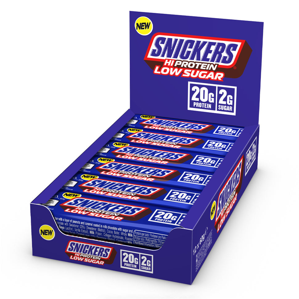 Snickers Hi Protein Low Sugar Bars - 12x 57g